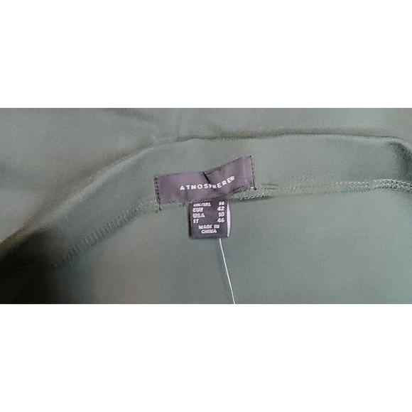 NEW Atmosphere Mid-Length Pencil Front Zip Green Skirt Size 10 w/ Pockets - Picture 3 of 5